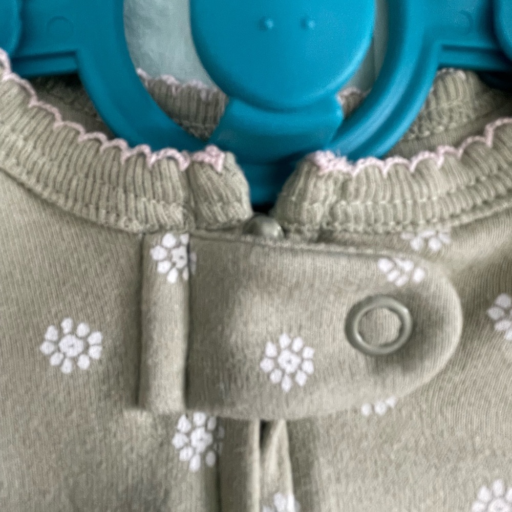 NEW Carter’s Bunny Footed  Cotton Jersey Sleeper 2 way zip Appliqué 6M - Picture 5 of 5